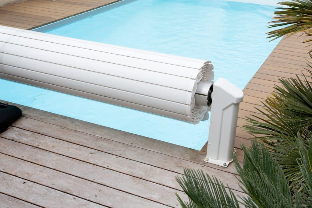 White pool cover for pool
