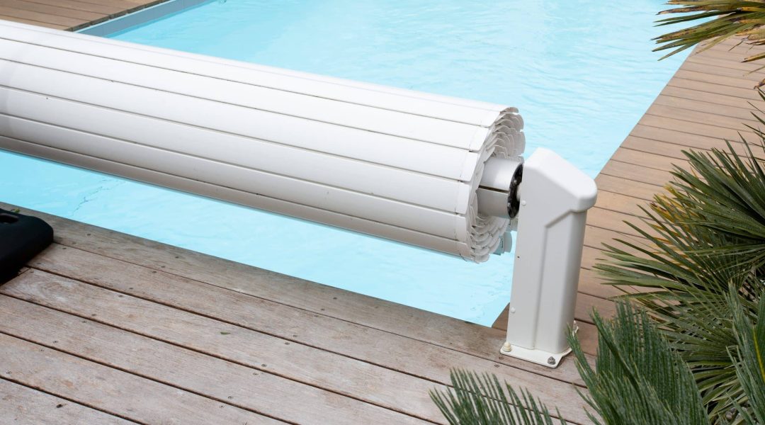 White pool cover for pool