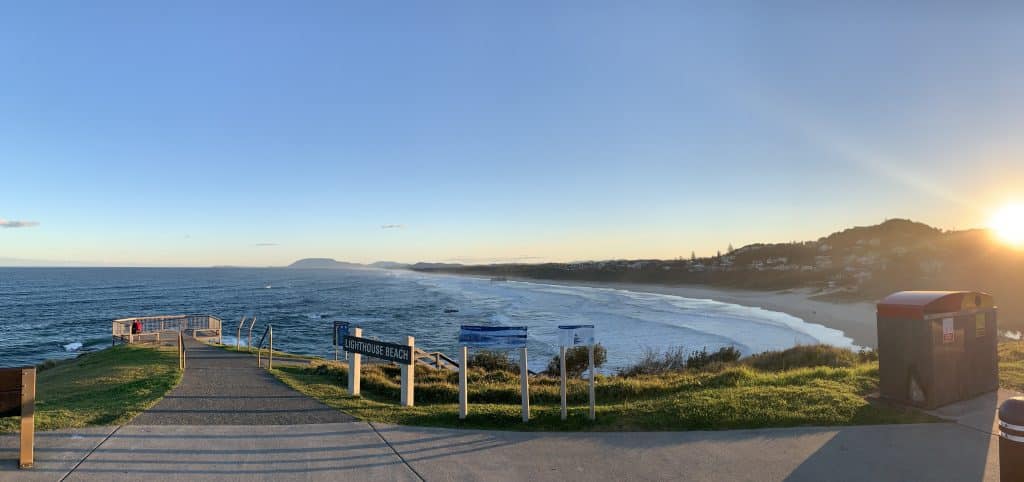 lighthouse beach sunset